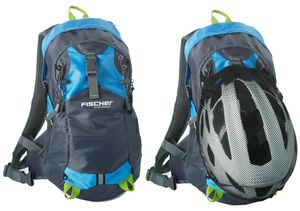 FISCHER Rucksack mit Helmnetz blau / grau