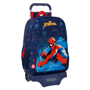 Schulrucksack mit Rädern Spider-Man Neon Marineblau 33 x 42 x 14 cm
