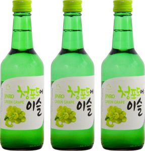 [ 3x 360ml ] HITEJINRO Soju Jinro Green Grape / Soju mit Traubengeschmack Alc. 13% vol.