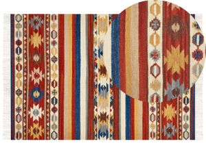 BELIANI Kelímový koberec viacfarebný vlna 160 x 230 cm ručne tkaný orientálny vzor so strapcami tradičná obývačka spálňa