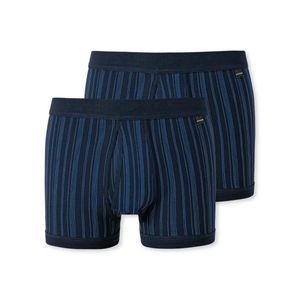 Schiesser 2er Pack Original Classics Feinripp Unterhose kurz Mit kontrastfarbenem Streifen-Muster, Bequemer Softbund für hohen Tragekomfort, Besonders strapazierfähige, bequeme Feinripp-Qualität