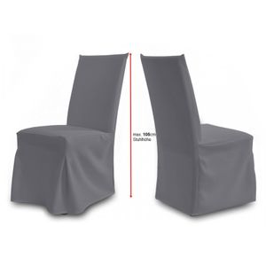 TexDeko Universal Stuhlhusse - Modell Paris - Grau waschbar, blickdicht, strapazierfähig Stuhlbezug