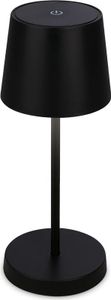 Briloner Boja LED Tischlampe kabellos IP44, Dimmbar, Touch, Kabellos, Spritzwasserschutz, schwarz, Ø10,5 x 26 cm