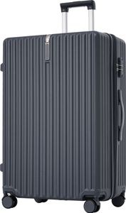 Flieks Koffer, Reisekoffer mit versteckten Haken, Handgepäck Rollkoffer mit 4 Rollen und TSA Schloss, Hartschale Hardcase Trolley, XL, Grau Flieks Koffer, Reisekoffer mit versteckten Haken, Handgepäck Rollkoffer mit 4 Rollen und TSA Schloss, Hartschale Hardcase Trolley, XL, Grau