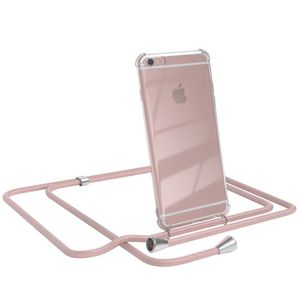 EAZY CASE Handykette kompatibel mit Apple iPhone 6 / 6S Kette, Handyhülle mit Umhängeband, Handykordel, Schutzhülle, Kette, Silikonhülle, Silikon Cover, Rose-Gold