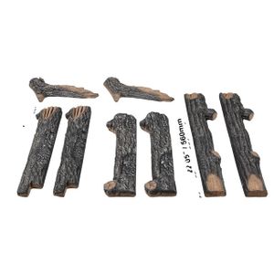 Keramická polena do plynového krbu, žáruvzdorná, stohovatelné dřevěné větve, 8 kusů