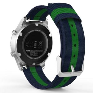 Armband 20 mm aus Nylon für Samsung Galaxy Watch 4 Smartwatch in Blau Grün
