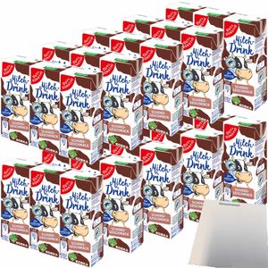 Gut& Milchdrink Schoko vollmundiger Schokogeschmack mit fettarmer Milch und Papier-Trinkhalm 10er Pack (30x200ml) + usy Block