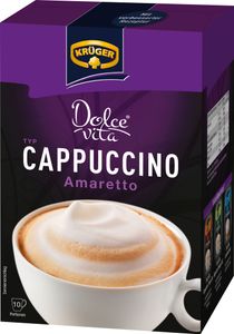 Krüger Dolce Vita Cappuccino, Amaretto, mléčná káva, mléčná káva z rozpustné zrnkové kávy, 10 sáčků