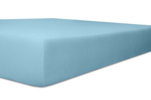 Kneer - Spannbetttuch - * Qualität 22  Vario-Stretch * - Farbe:  36 Blau - Größe: Topper 90/200/4-12 cm