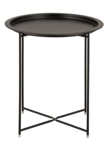 Bočný stôl Ø47 H51 záhradný stôl balkónový stôl stôl na terasu okrúhly kovový čierny