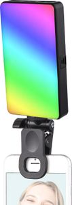 Andoer W140RGB Pocket Clip-on RGB Videoleuchte Handy Fuelllicht Tablet Computer Videokonferenzleuchte 2500K-9000K Dimmbar 20 Lichteffekte fuer Online Meeting Live Streaming Selfie