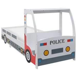 Möbel-CLORIS Kinderbett im Polizeiauto-Design mit Schreibtisch 90 x 200 cm, mit Praktisches Design(6467)