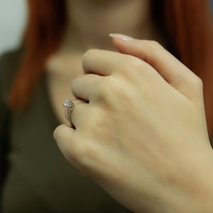 0,30 Carat Solitär Diamantring 14 Karat Weißgold - 56 (17,80 mm)