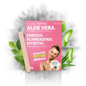 200g Capillum AMOVE Aloe Vera (Geruchlos) Premium Intim & Körper Enthaarungscreme als Pulver ohne Schmerzen und Reizungen für glatte Haut
