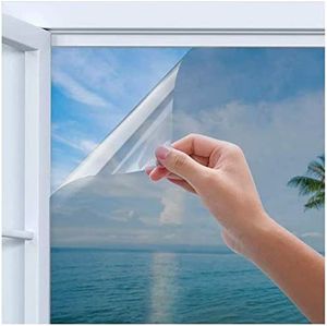 Spiegelfolie Selbstklebend Fenster Sonnenschutzfolie Sichtschutz Wärmeisolierung Dachfenster innen oder außen UV-Schutz für Büro und Haus Silber