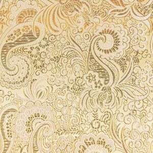 Polyester Jacquard Stoff Paisley Ornament goldfarbig silberfarbig