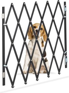 relaxdays Ausziehbares Hundeabsperrgitter schwarz