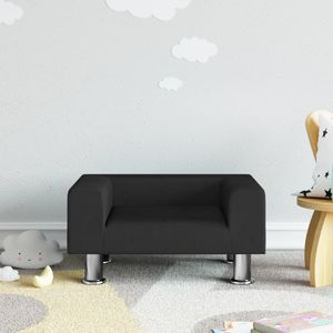 The Living Store Kindersofa Schwarz 50x40x26,5 cm Samt