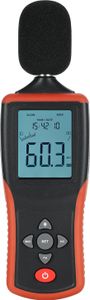 Dezibelmessgeraet, digitaler Schallpegelmesser mit LCD-Display mit Hintergrundbeleuchtung, tragbares SPL-Messgeraet mit A/C-Gewichtungsbereich von 30 dB bis 130 dB, schnelle/langsame Zeitreaktion, Geraeuschdetektor, Audiomessgeraet