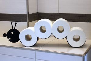 DanDiBo Toilettenpapierhalter Raupe WC Ersatzrollenhalter Wandmontage Schwarz Metall Papierhalter Rollenhalter