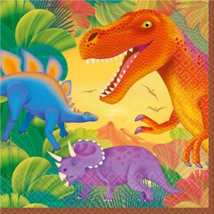 16 Servietten Prehistorical Party mit Dinosauriern