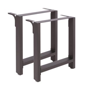 Tischkufen Tischbeine aus Vierkantprofilen 60x72cm schwarz pulverbeschichtet Tischgestell Tischfüße