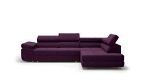 MEBLITO Ecksofa Almada Eckcouch L Form Schlaffunktion Couch mit Bettkästen Wohnlandschaft bordeaux (Kronos 3) Seite Rechts