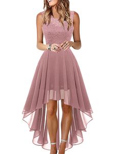 Damen Ärmellose Abendkleid Feiertag Spitze Mini Maxi Kleider Hawaiian Swing Tank Kleid Rosa,Größe S