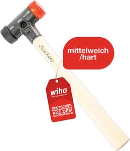 Wiha Schonhammer Safety mittelweich/ hart mit Hickory-Holzstiel, Rund-Schlagkopf (26611) 30 mm