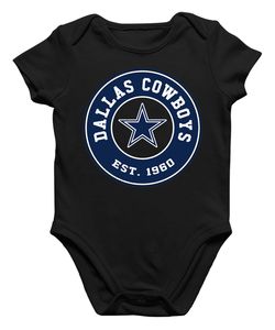 Dallas Cowboys - American Football NFL Super Bowl Kurzarm Baby-Body, Schwarz, 3/6, Vorne