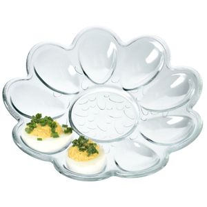 KADAX Eierteller "Ferry", aus Glas, Teller für Eier, Eierplatte, Eierbecher, 21 cm, Transparent, 1 Stück