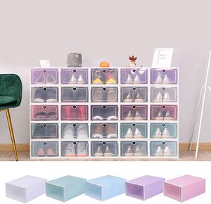 20X  Schuhkarton mit Deckel  Schuhaufbewahrung Kunststoff Transparent Schuhbox  Stapelbar Aufbewahrungsbox     für Frauen Männer (Pink)