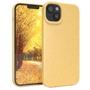 EAZY CASESchutzhülle kompatibel mit Apple iPhone 14 Plus , Hülle biologisch abbaubar, nachhaltigesCase mit Kameraschutz bestehend aus Pflazenfasern, Gelb