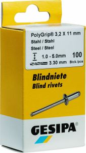 Blindniet Nietschaft dxl 4,0x10,0mm Kupfer/Bronze 50 St.GESIPA
