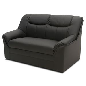DOMO collection Sofa 2-Sitzer Couch Polstergarnitur Borba Federkern 143x90x89 cm, Farbe:Schwarz
