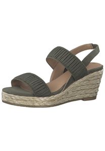 s.Oliver Sandalen Damen Schuhe Schnalle Keilabsatz Bast 5-28300-28, Größe:39 EU, Farbe:Grün