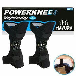 POWERKNEE Knie-Booster Kniegelenkbandage mit Feder in schwarz (1 Paar)