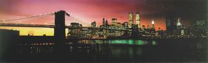New York Poster Brooklyn Bridge im Sonnenuntergang 158 x 53 cm