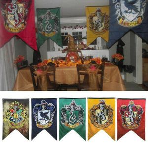 4x Harry Potter Banner Flagge Hogwarts Gryffindor Hufflepuff Ravenclaw Zimmer Nachbildung