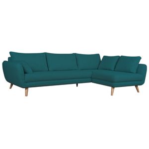Miliboo - Fünfsitzer-Sofa CREEP pfauenblau