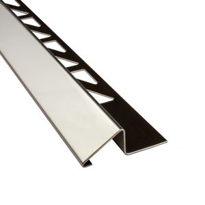 Anpassungsprofil Edelstahl Übergang Fliesenleiste Profil V2A 2,5m 12mm glänzend