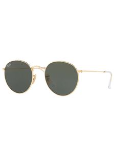 Ray-Ban Herren Runde flache Metall Sonnenbrille, Gold One Size