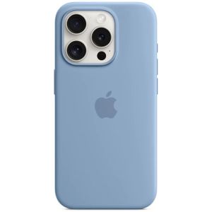 Originální silikonové pouzdro Apple iPhone 15 Pro, MagSafe, zimní modrá