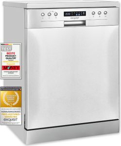 Exquisit Geschirrspüler GSP9414-030D inox | Spülmaschine 60 cm | Aquastop | InnoWash | Auto Türöffner | ECO-Modus | Maßgedecke: 14 | Unterbaugerät
