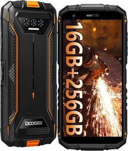DOOGEE S41 Max Outdoor Handy Ohne Vertrag 16GB+256GB/TF 1TB, Android 13 Outdoor Smartphone 5.5" 6300mAh IP68/IP69K Dual 4G SIM, OTG/NFC/GPS, Orange