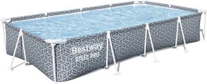 Bestway® Steel Pro™ Frame Pool ohne Pumpe 366 x 201 x 66 cm, Blattform-Design, eckig
