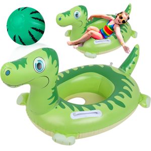 Dinosaurier Schwimmreifen für Kinder Aufblasbarer Schwimmring mit Wasserball set Jungen Mädchen Sommer Strand Wasserspielzeug Pool Schwimmsitz Schwimmhilfe Schwimmring