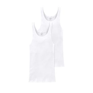 2er - Pack Schiesser Herren Unterhemden ohne Arm, Doppelripp, Weiß, Achselhemden, Größe:7 (XL)