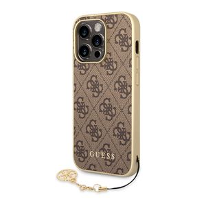 Guess Hardcase Cover braun 4G Charms Collection für iPhone 14 PRO MAX 6,7"